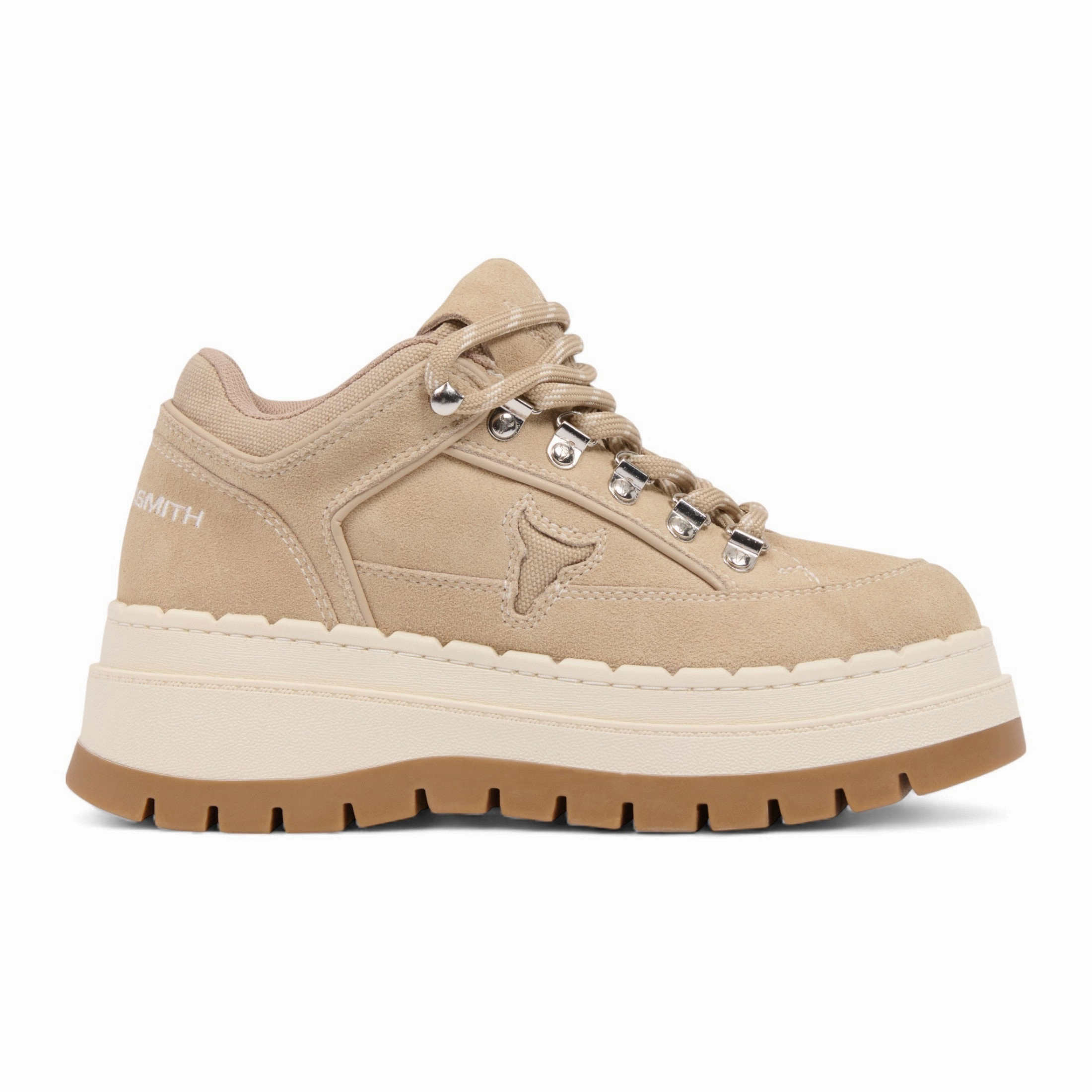 Windsorsmith Womens Sand Brown Suede Chunky Platform Sneakers Trainers - Ultimatum Pull Tab