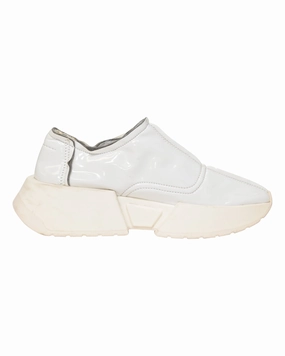 MM6 Maison Margiela Chunky Slip-On Sneakers in White Coated Jersey All-around traction