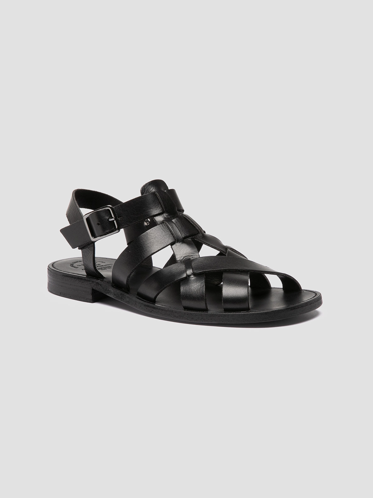 Molded Footbed GANEMA 105 - Black Leather Sandals