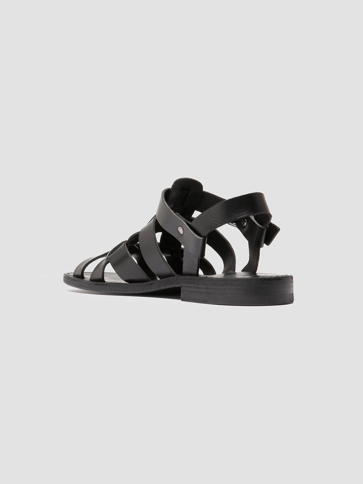 GANEMA 105 - Black Leather Sandals Water Resistant Design Daily Mobility