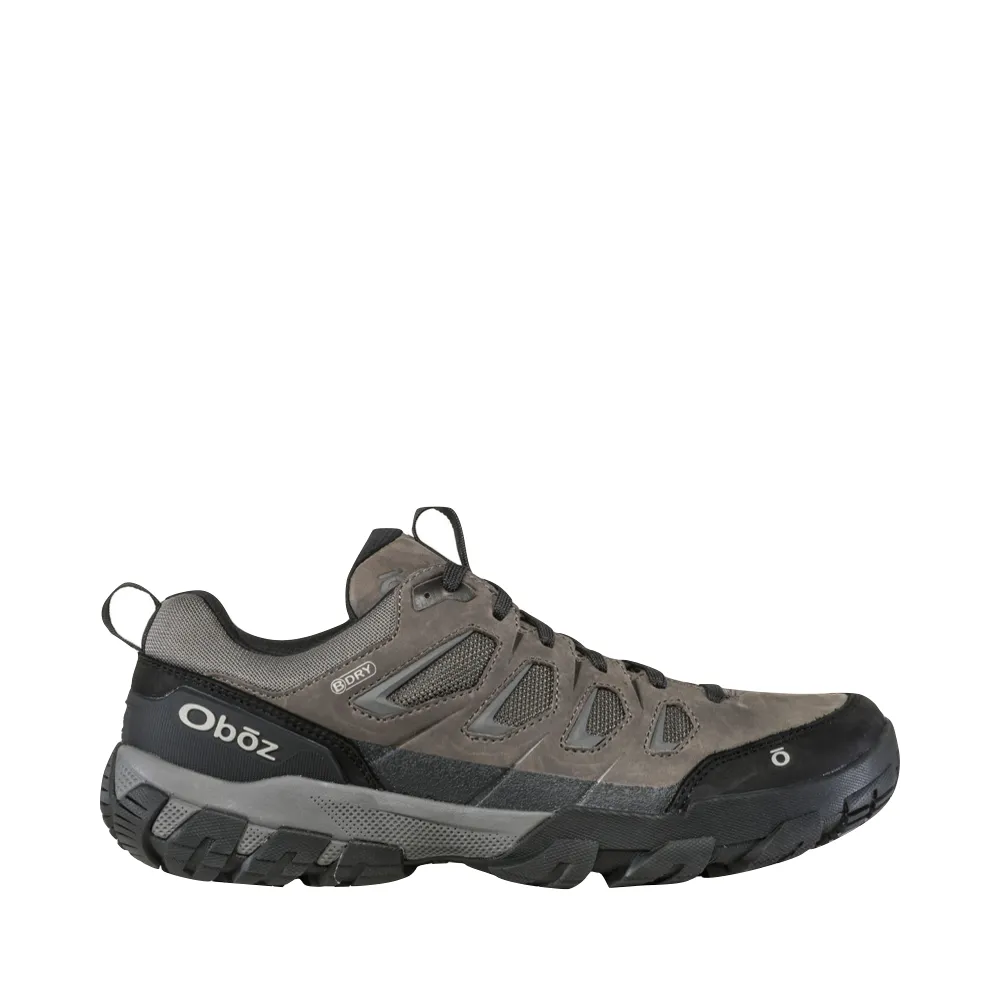 Oboz Men's Sawtooth X Low Waterproof Hiker in Charcoal Shock Absorbing Heel Cloud Light