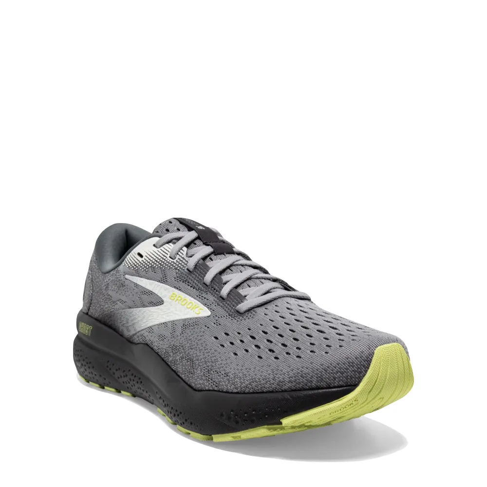 Touch Comfort Brooks Men's Ghost 16 Sneaker in Primer/Grey/Lime