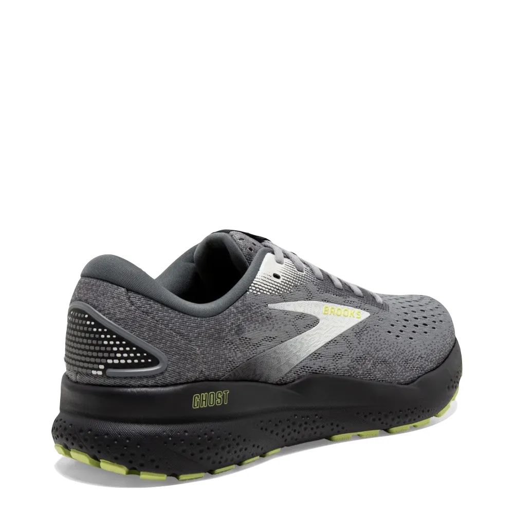 Brooks Men's Ghost 16 Sneaker in Primer/Grey/Lime Lightweight Upper