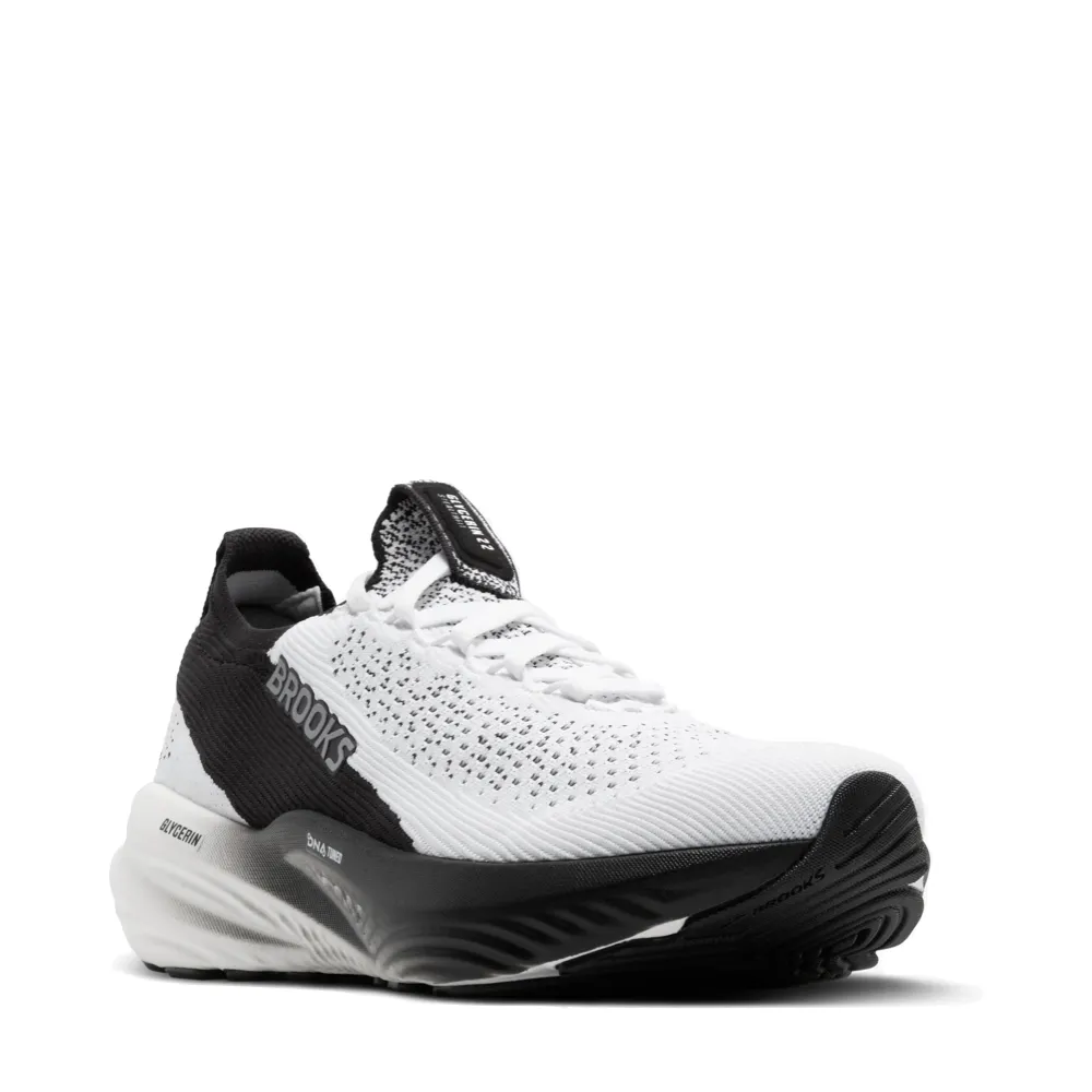 Home Style Comfy Layer Brooks Men's Glycerin StealthFit 22 Sneaker in White/Grey/Black