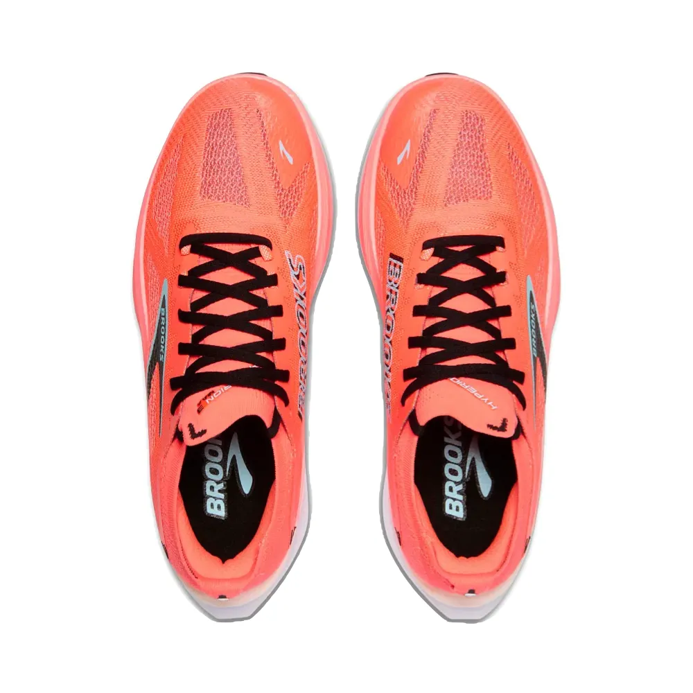 Brooks Men's Hyperion Max 3 Sneaker in Fiery Coral/Black Cushioned Step No Noise