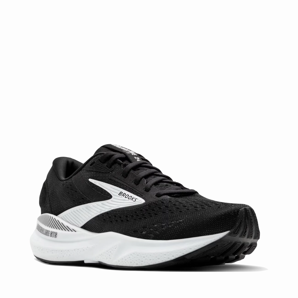 Stable Drill Run Brooks Women's Adrenaline GTS 24 Sneaker in Black/White