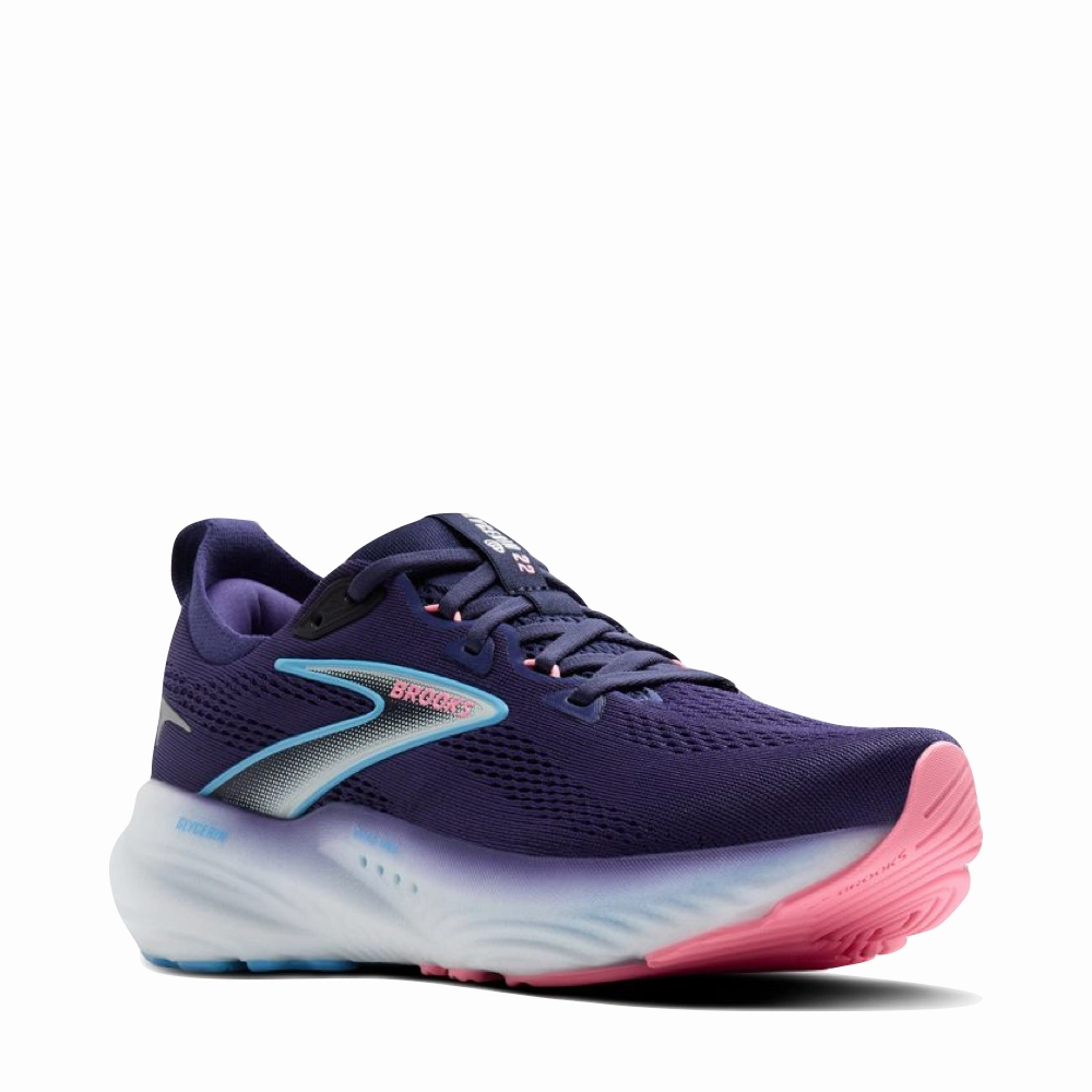 Brooks Women's Glycerin GTS 22 Sneaker in Blue Ribbon/Peacoat/Dianthus Foot Cushion