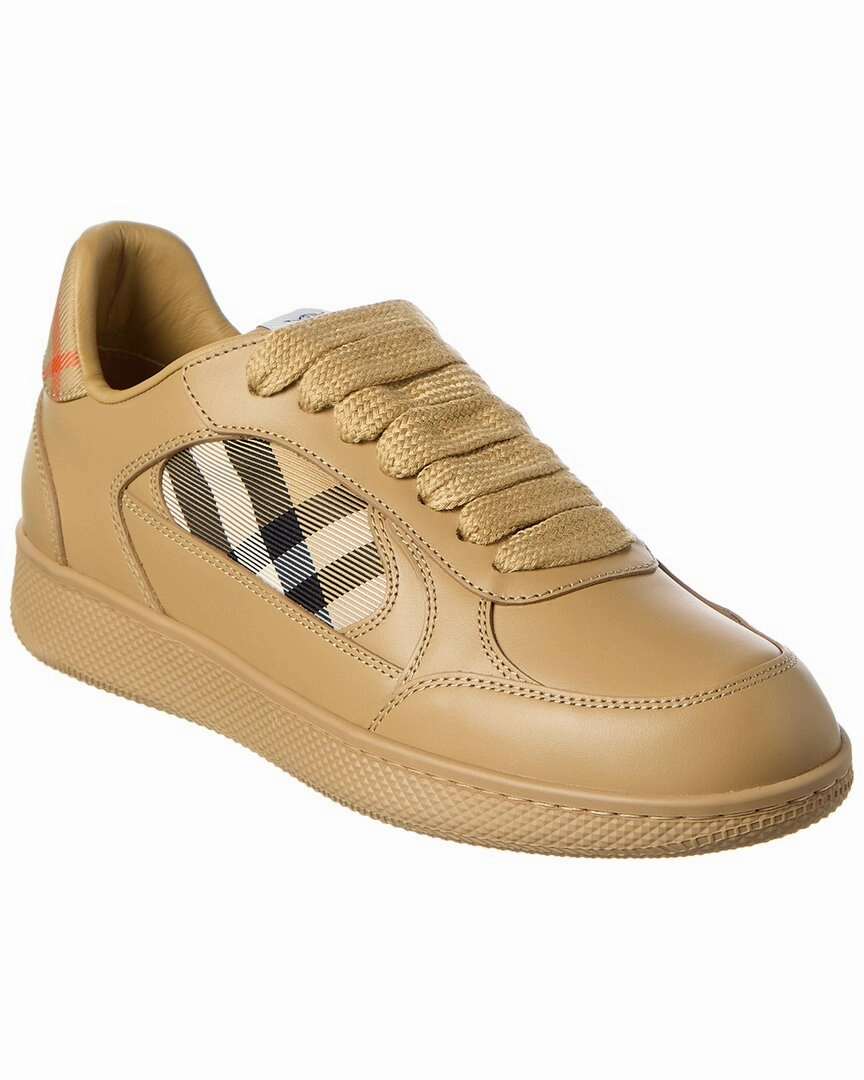 Burberry Terrace Check Canvas & Leather Sneaker Impact Resistant Shell Orthotic Friendly Design