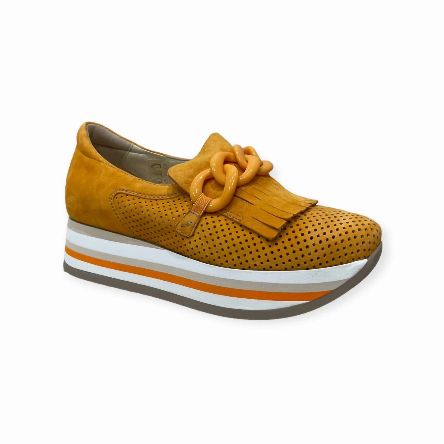 Elastic Gusset Cadie Platform Sneaker In Pumpkin