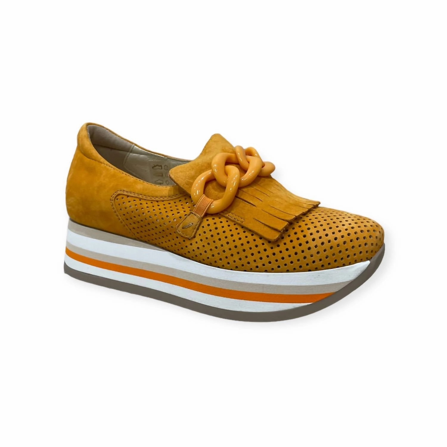 Cadie Platform Sneaker In Pumpkin Reinforced Heel Guard