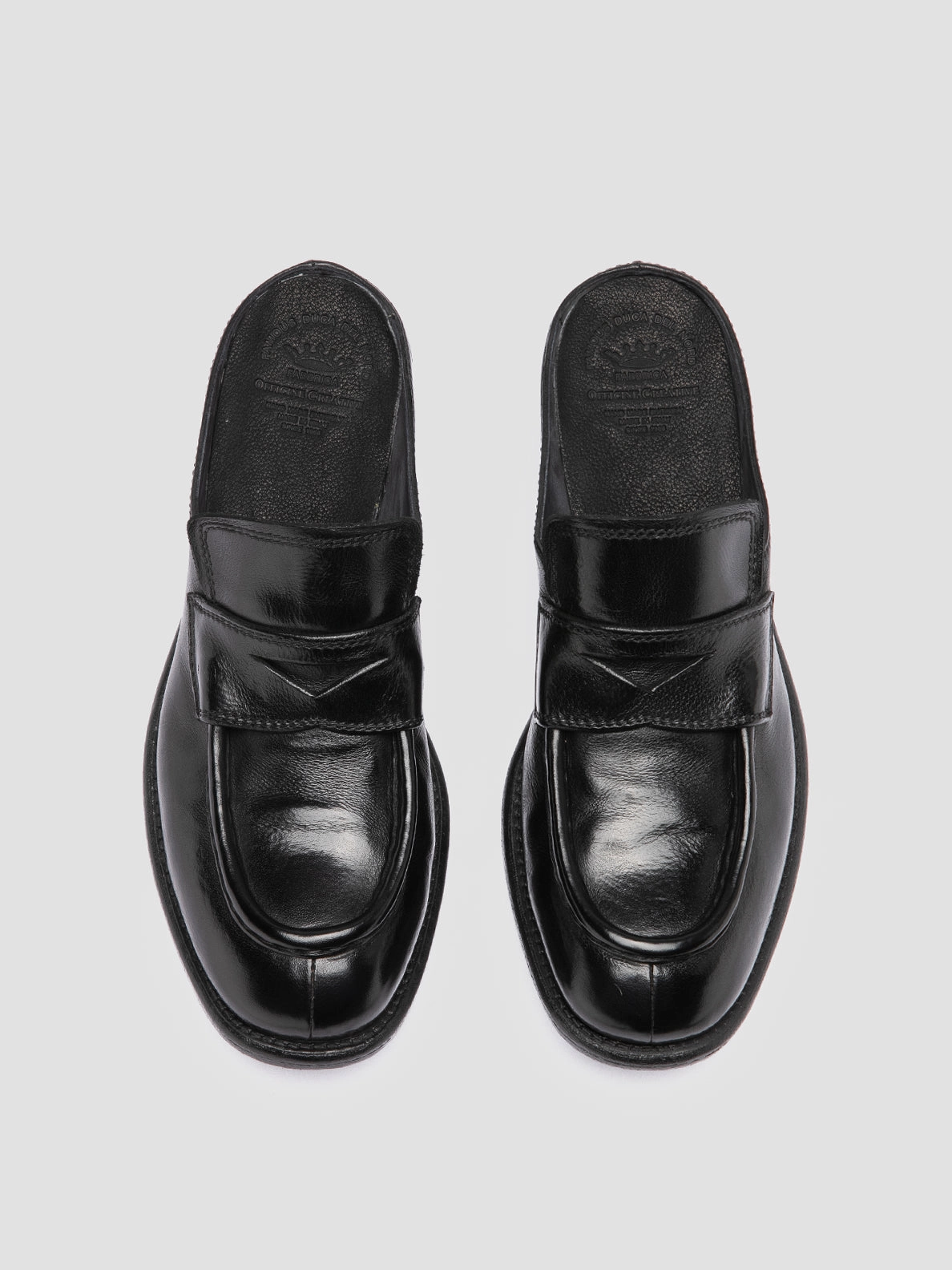 CALIXTE 063 - Black Leather Mule platform sandals Beach Footwear