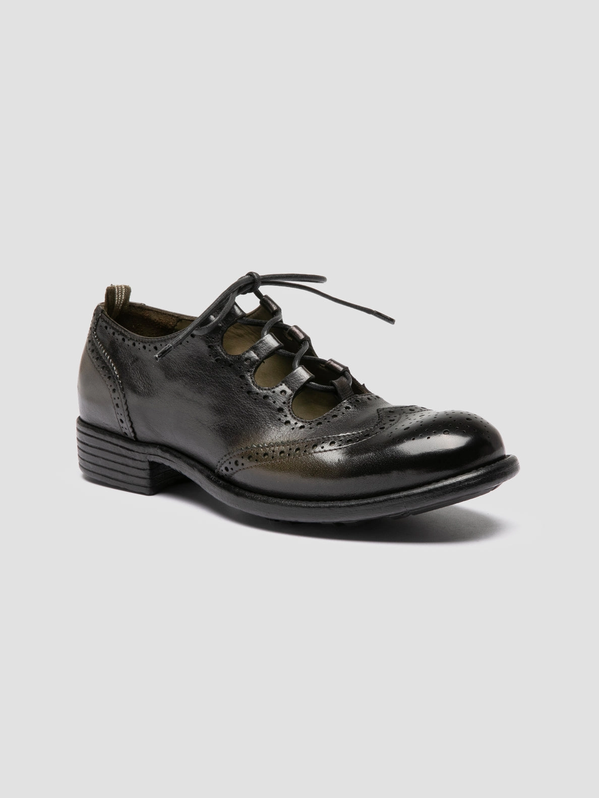 Heritage Style CALIXTE 084 - Dark Green Leather Oxford Shoes