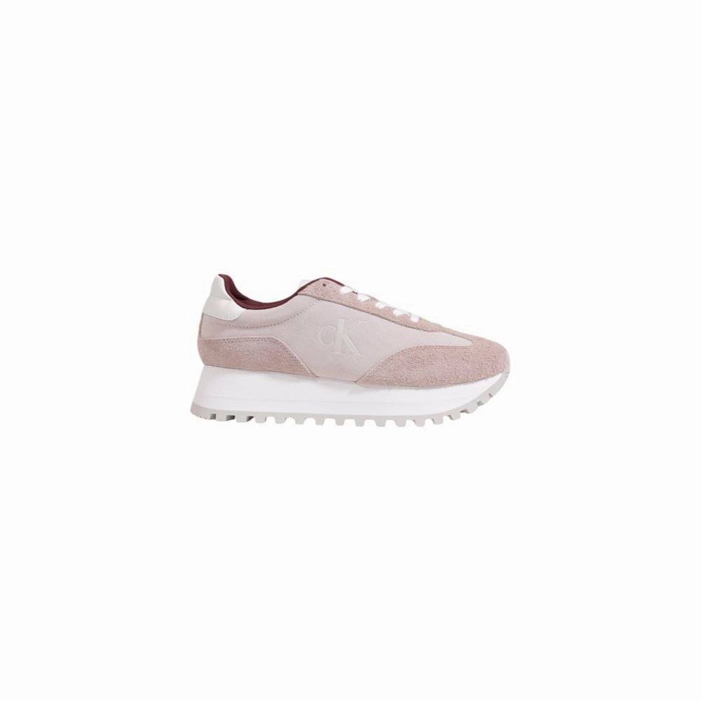Metallic Trim Calvin Klein Leather Women's Sneaker