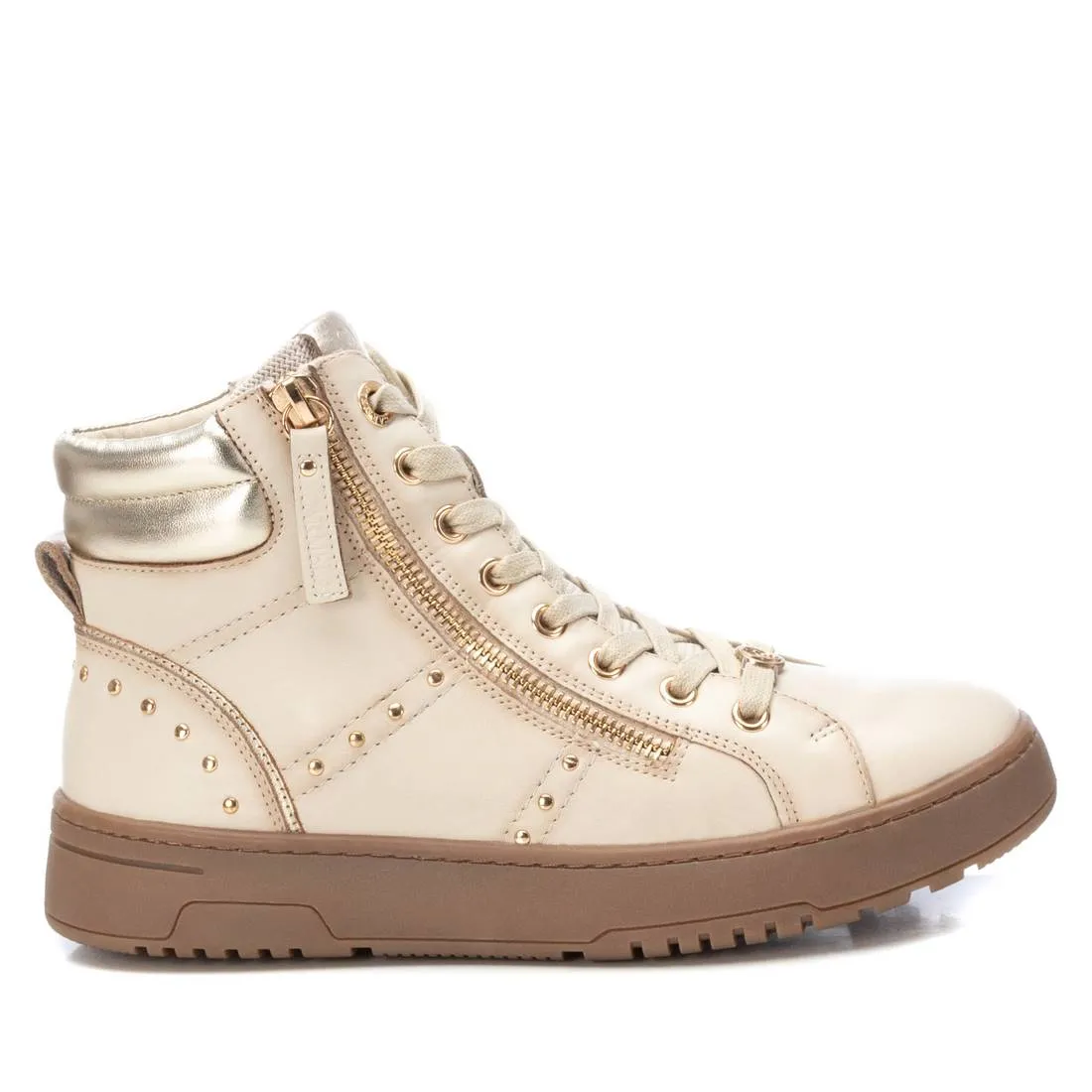 Carmela Collection Leather Sneaker Booties By Xti Weight Free Anatomical shape
