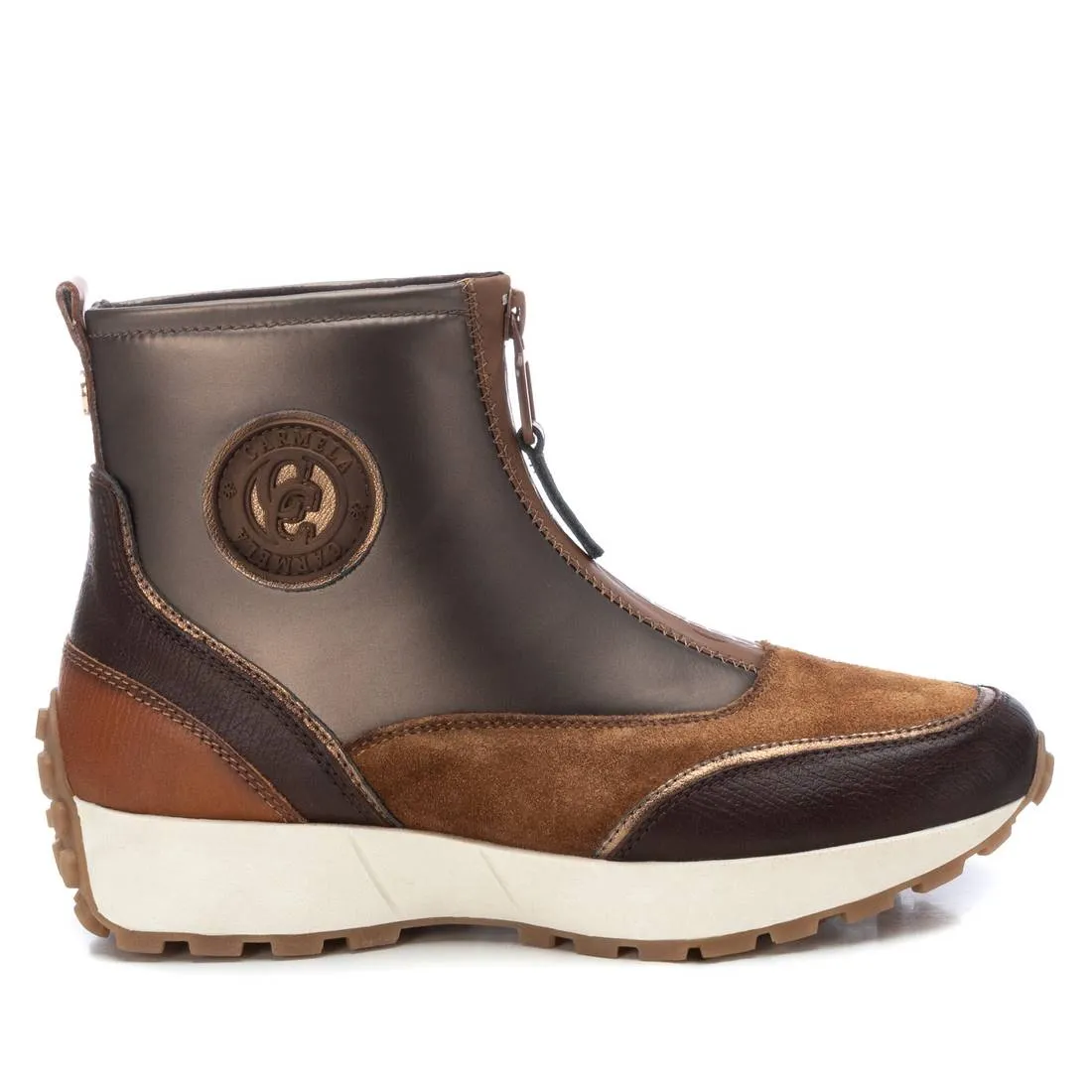 Carmela Leather Collection Women's Sneaker Booties By Xti Fit Flex Dynamic Fit Construction