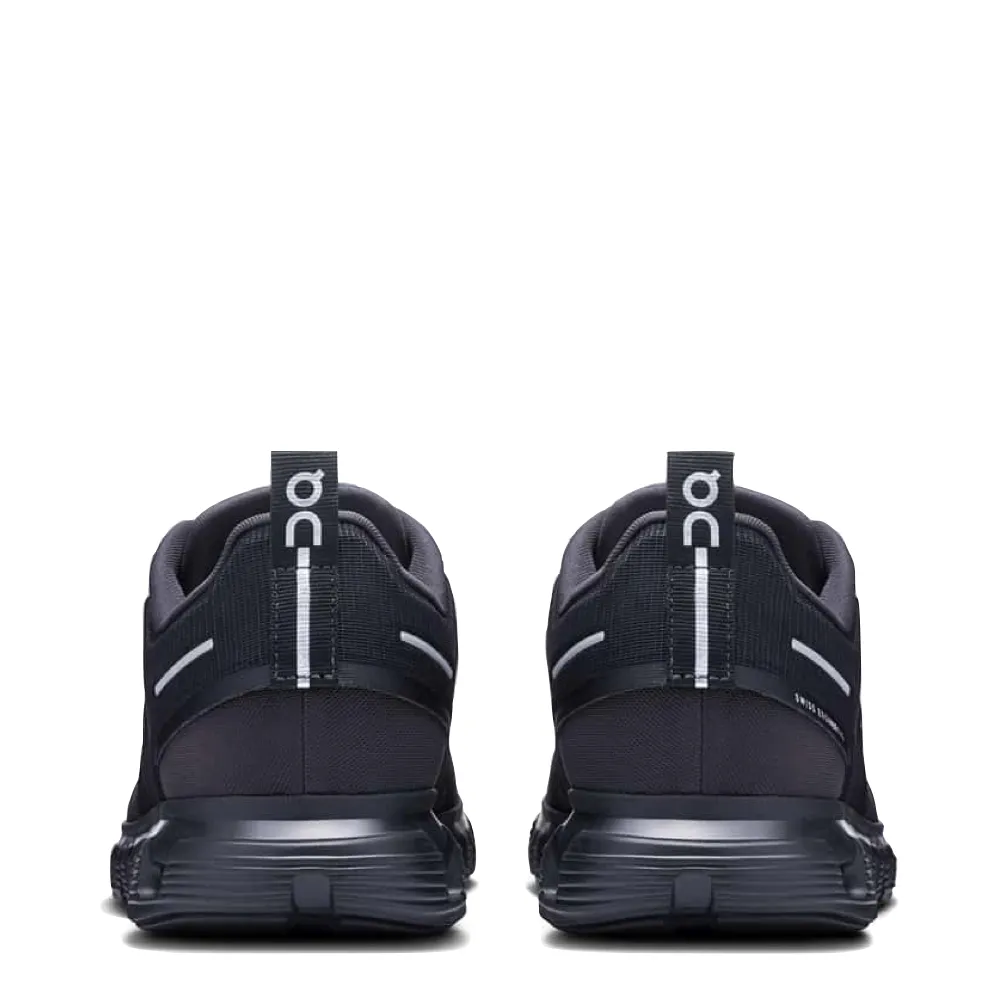 On Men's Cloud 6 Waterproof Sneaker in Black/Black Bridge Walk