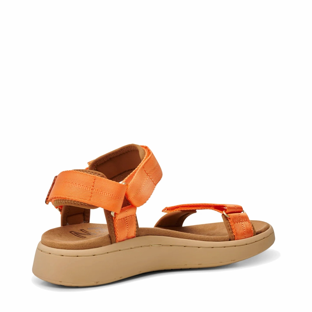athletic style Woden Women's Line Strap Sandal in Tiger Orange