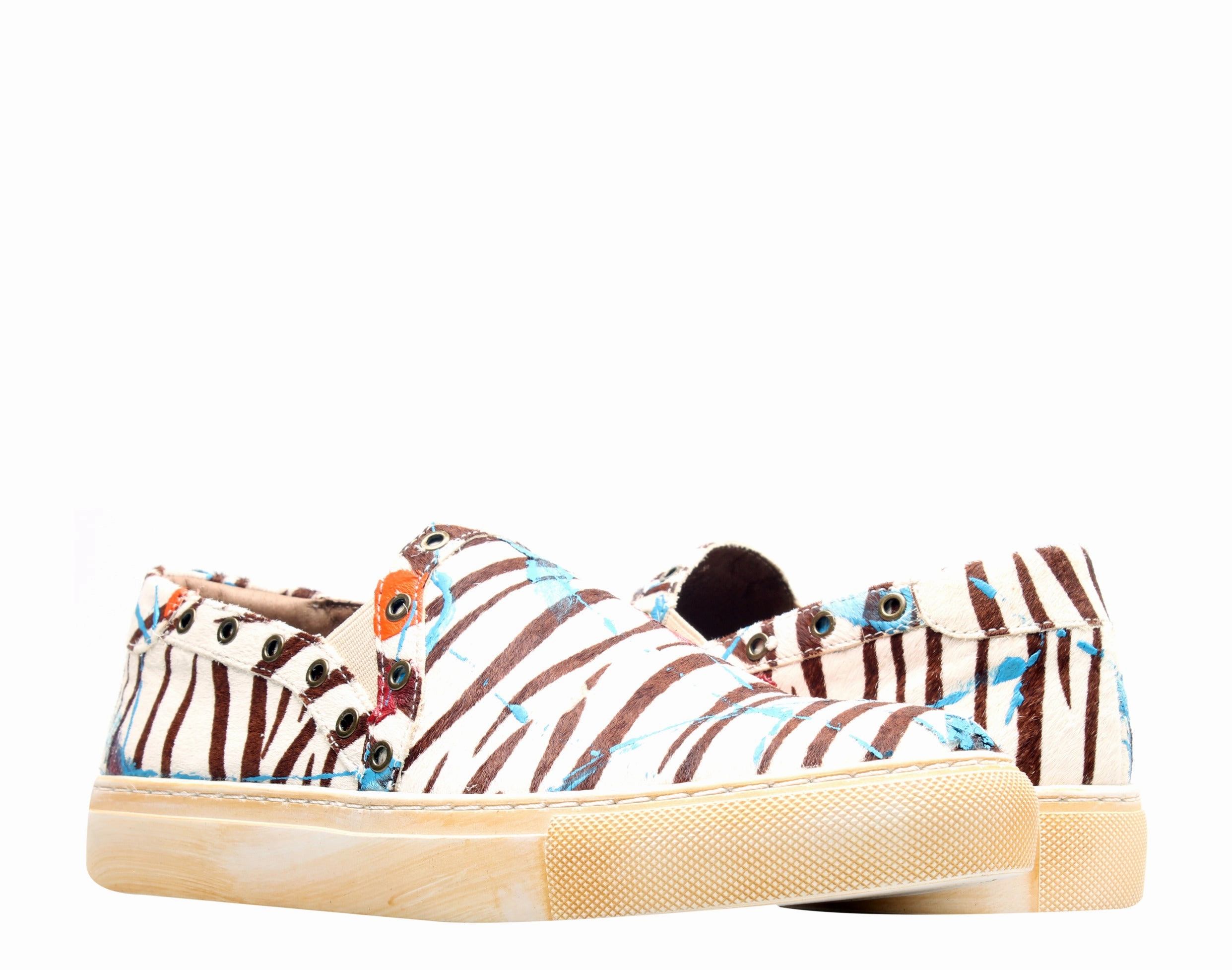 Adjustable Lace System WideFit Chocolat Blu Nayla Zebra Multi Calf Hair White/Black Women's Slip-On Sneaker