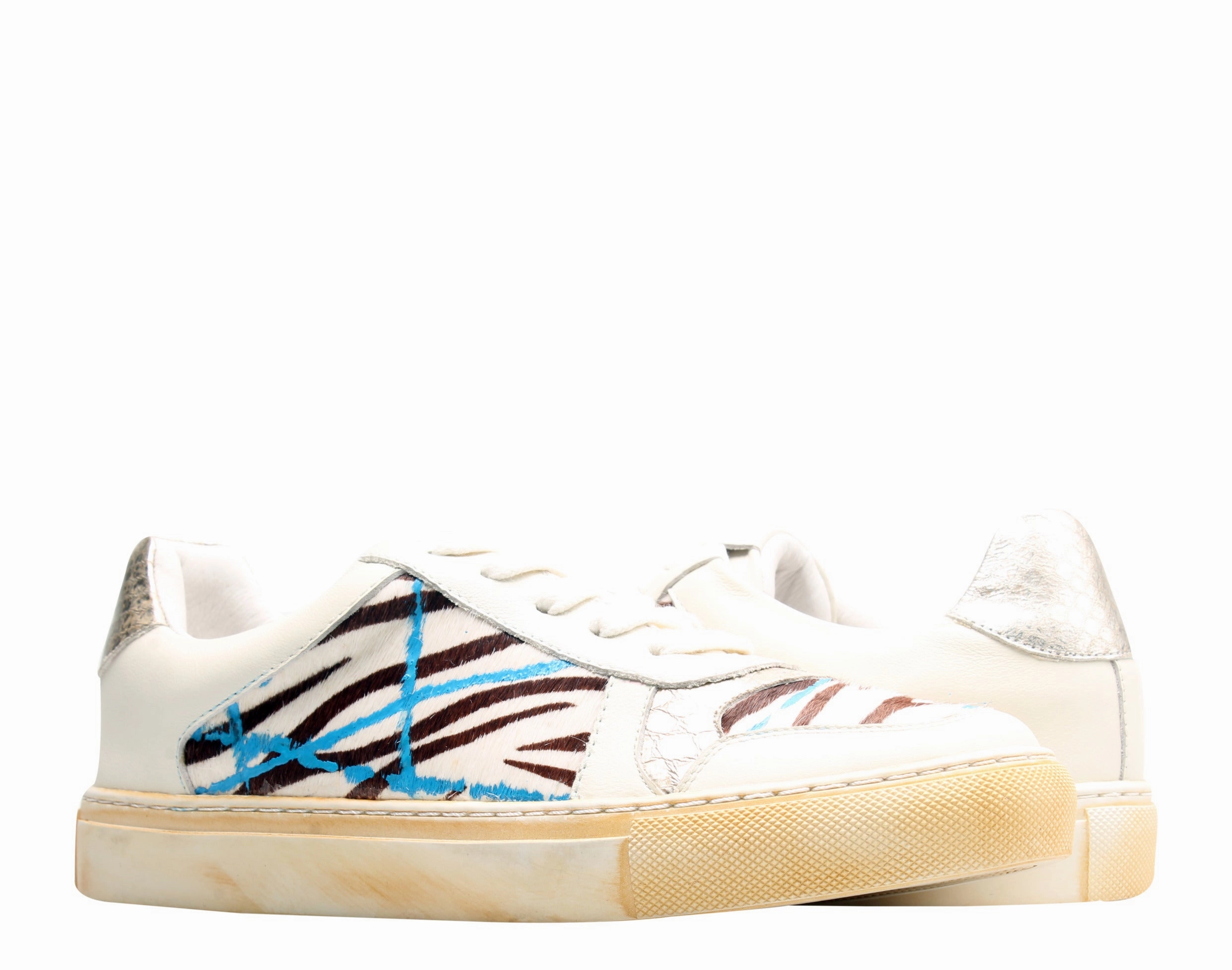 Chocolat Blu Neza Zebra Multi Calf Hair Women's Casual Sneaker Water resistant coating