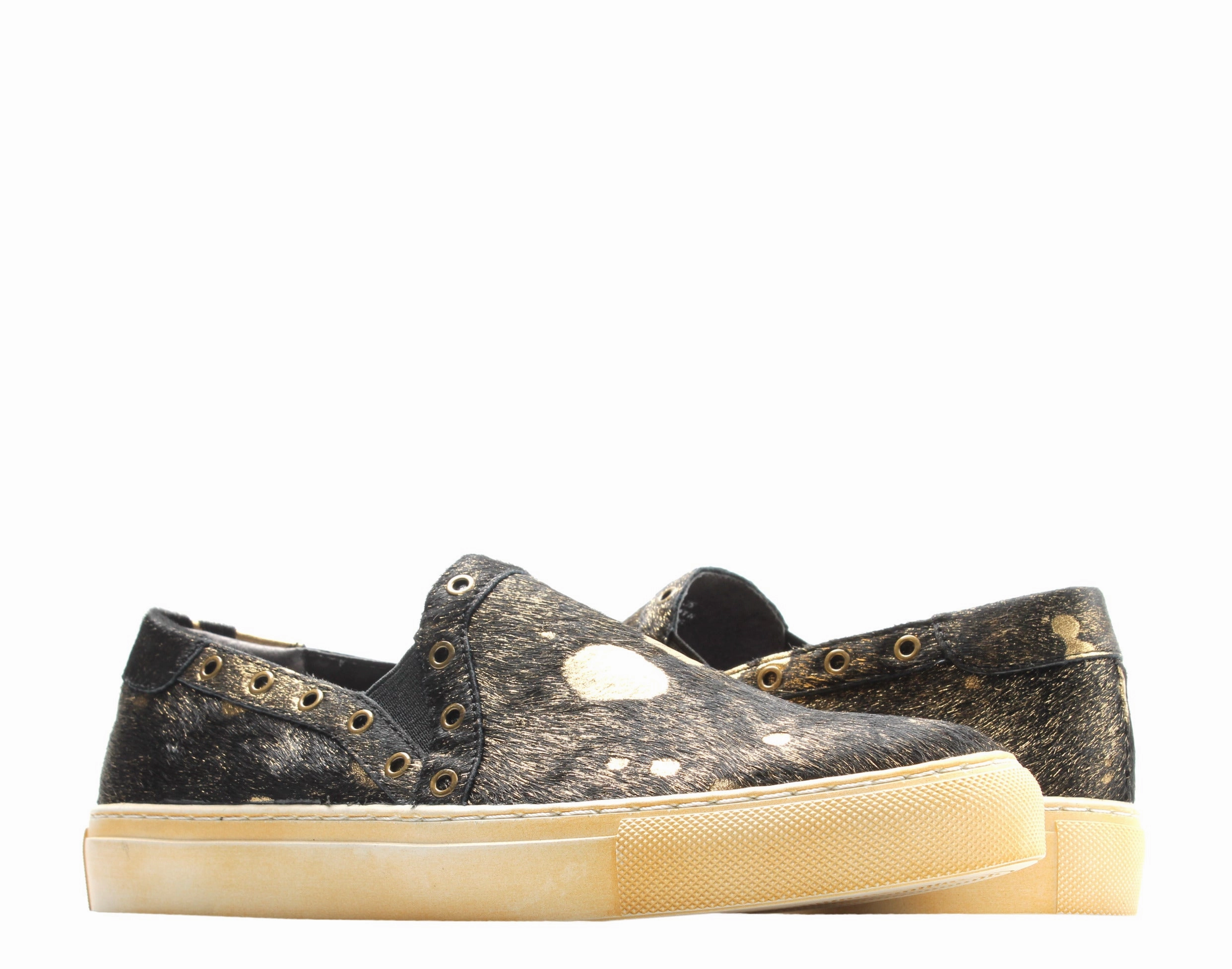 Fresh Pair Functional Flex Chocolat Blu Noella Black Gold Pony Hair Women's Slip-On Sneaker