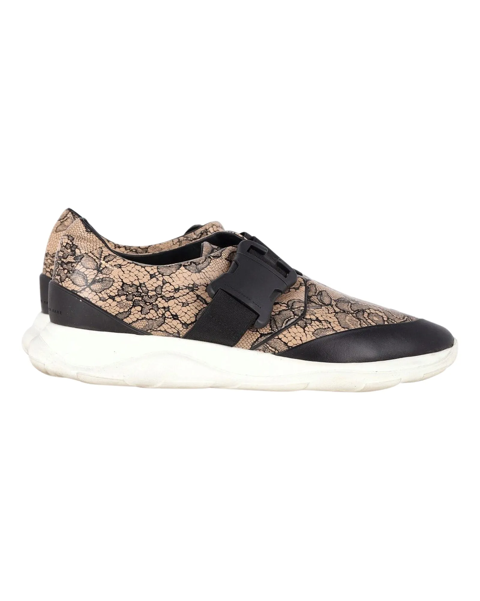 Christopher Kane Lace Pattern Sneakers in Beige Leather Outdoor Friendly No Rub