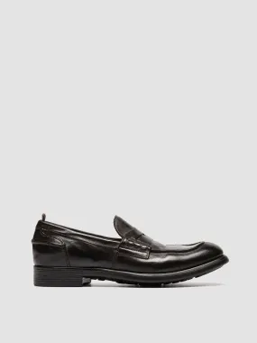 CHRONICLE 056 - Dark Brown Leather Penny Loafers Simple Look Elegant Shoes