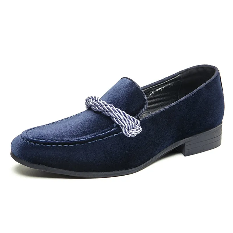 Ground Free Soft Sole The WEH - Ribbon Decorated Suede Leather Loafers For Men