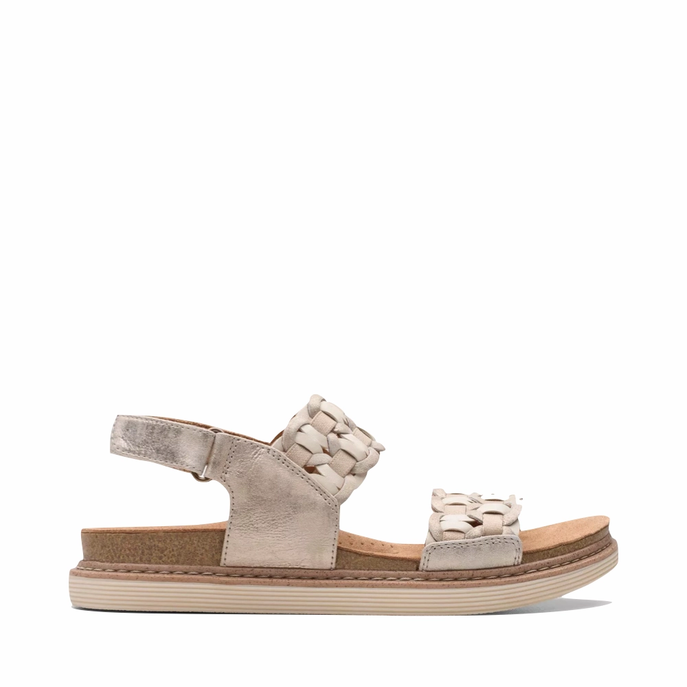 Support Feel Clarks Women's Arwell Glide Sandal in Metallic Combination