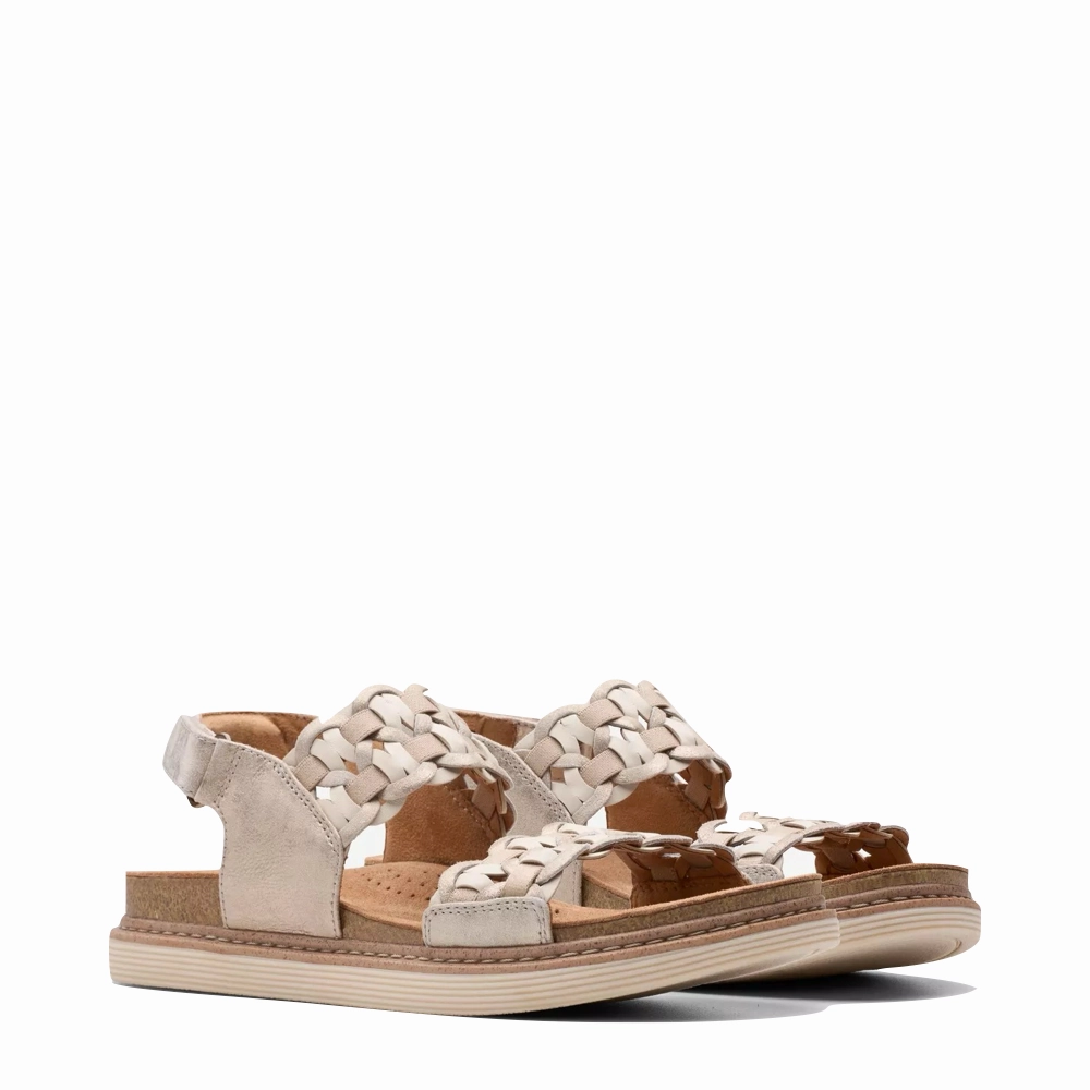 Air Flow Clarks Women's Arwell Glide Sandal in Metallic Combination