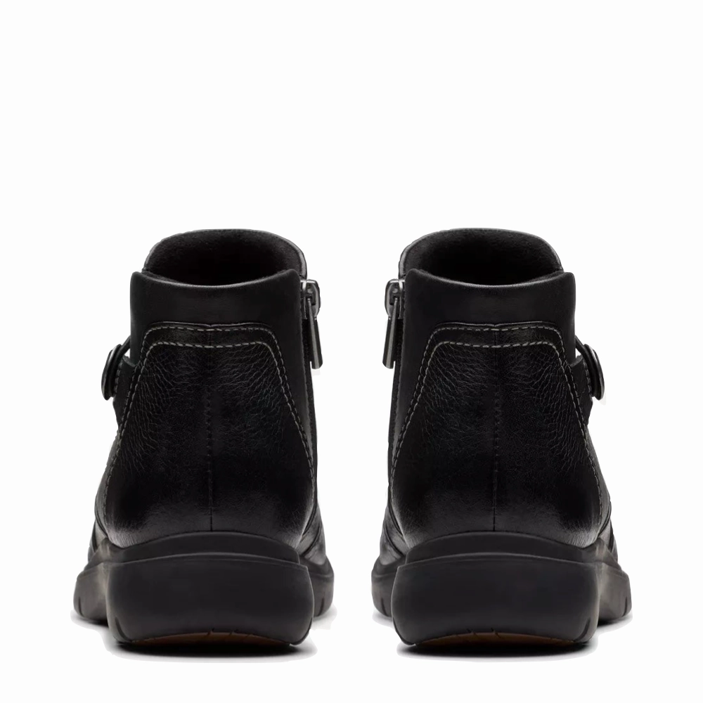 Weekend Escape Clarks Women's Certina Joy Leather Side Zip Ankle Boot in Black