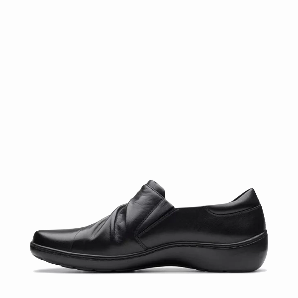 Clarks Women's Cora Aubrie Slip On Shoe in Black Low Key