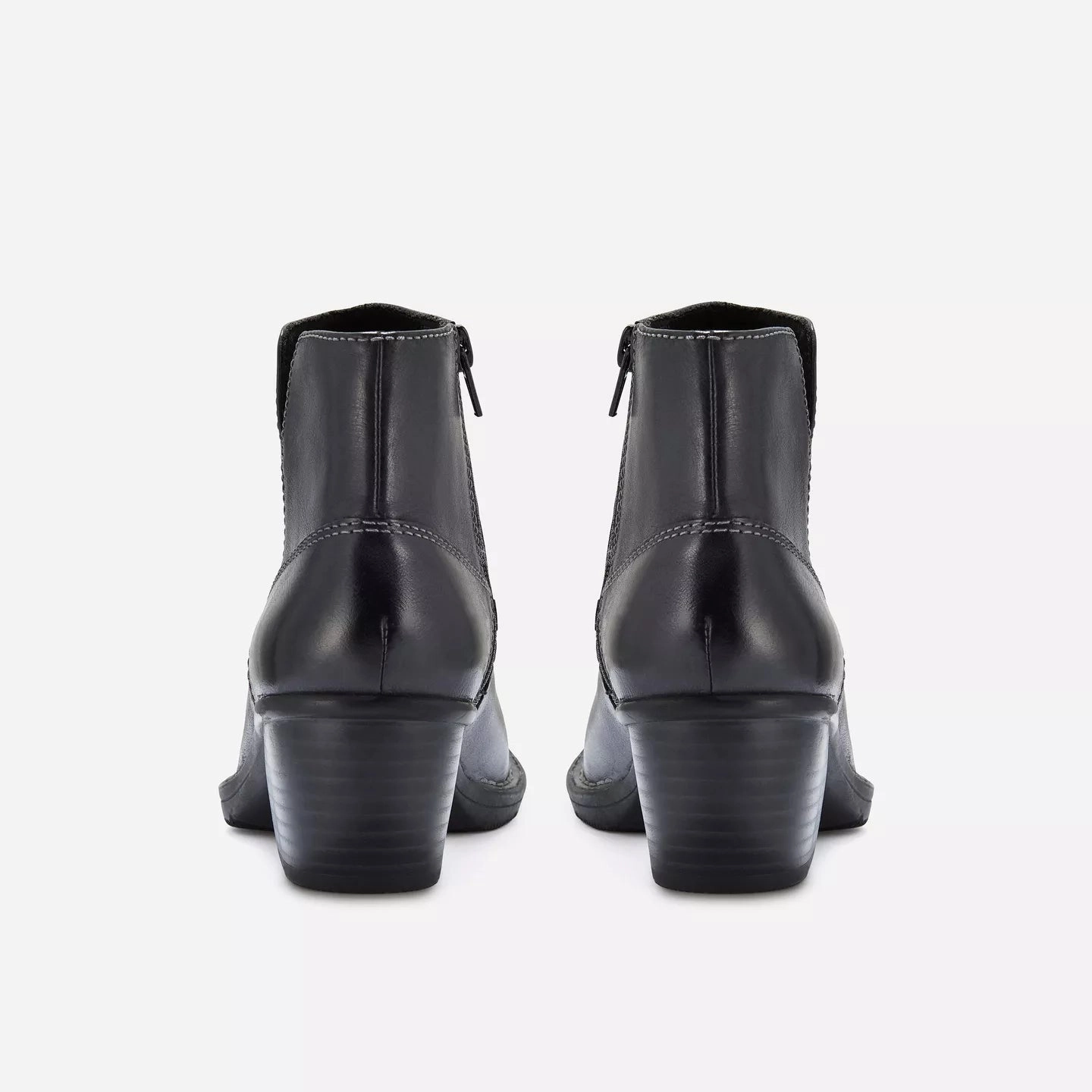 Morning Walk Collapsible Heel Clarks Women's Kastela Top Ankle Boots in Black