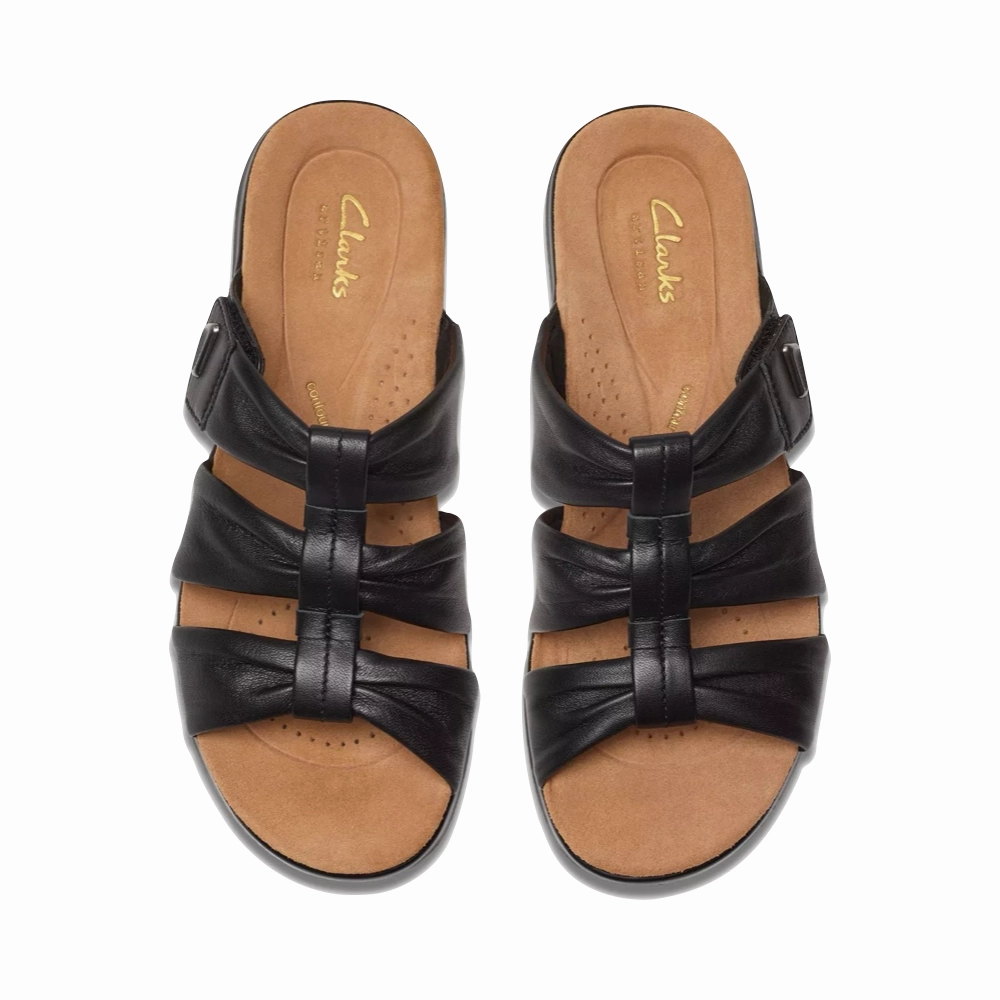 Clarks Women's Kitly Slide Sandal in Black All Season