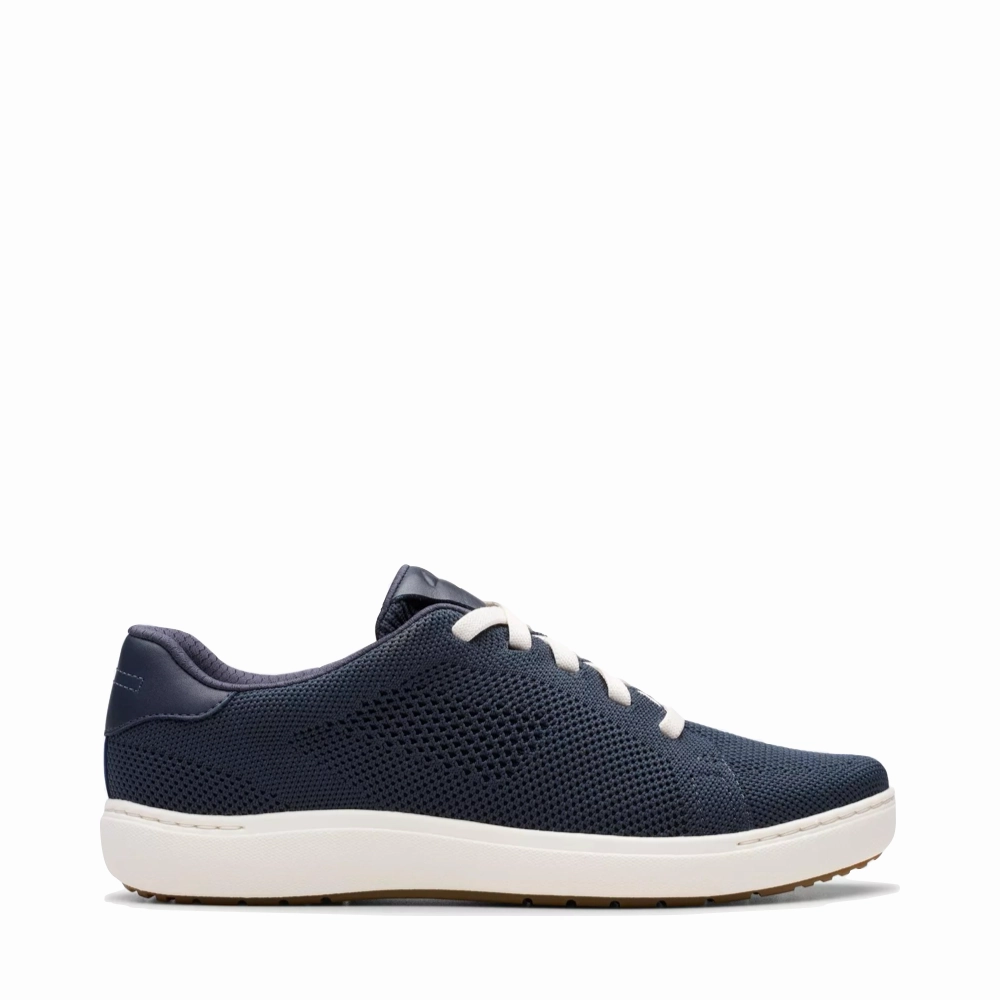 Sport Life Wear Anytime Clarks Women's Nalle Walk Knit Sneaker in Navy
