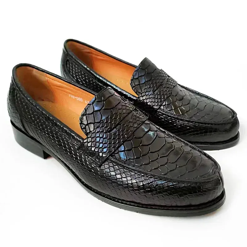 The cenu - Alligator print leather penny loafers for men Foot Safe