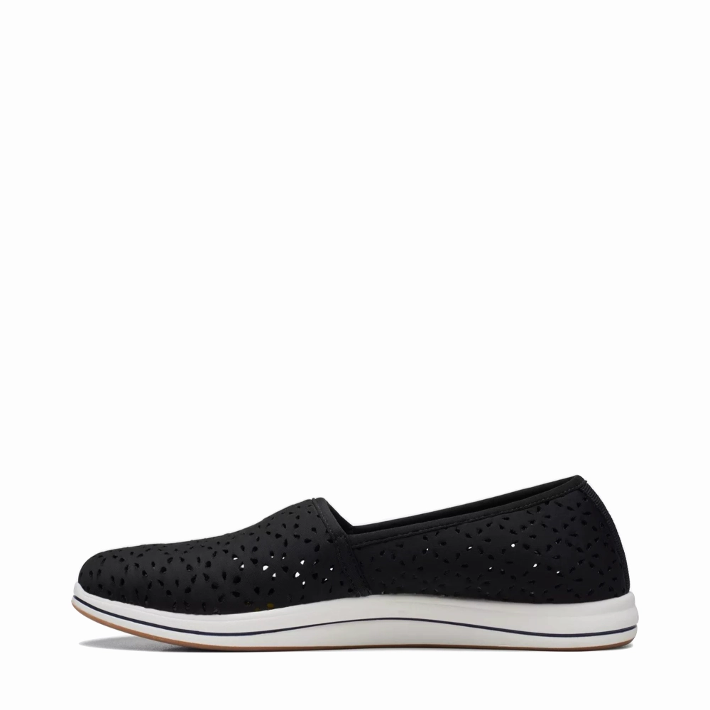 Clarks Women's Breeze Emily Perfed Slip On in Black Neutral palette