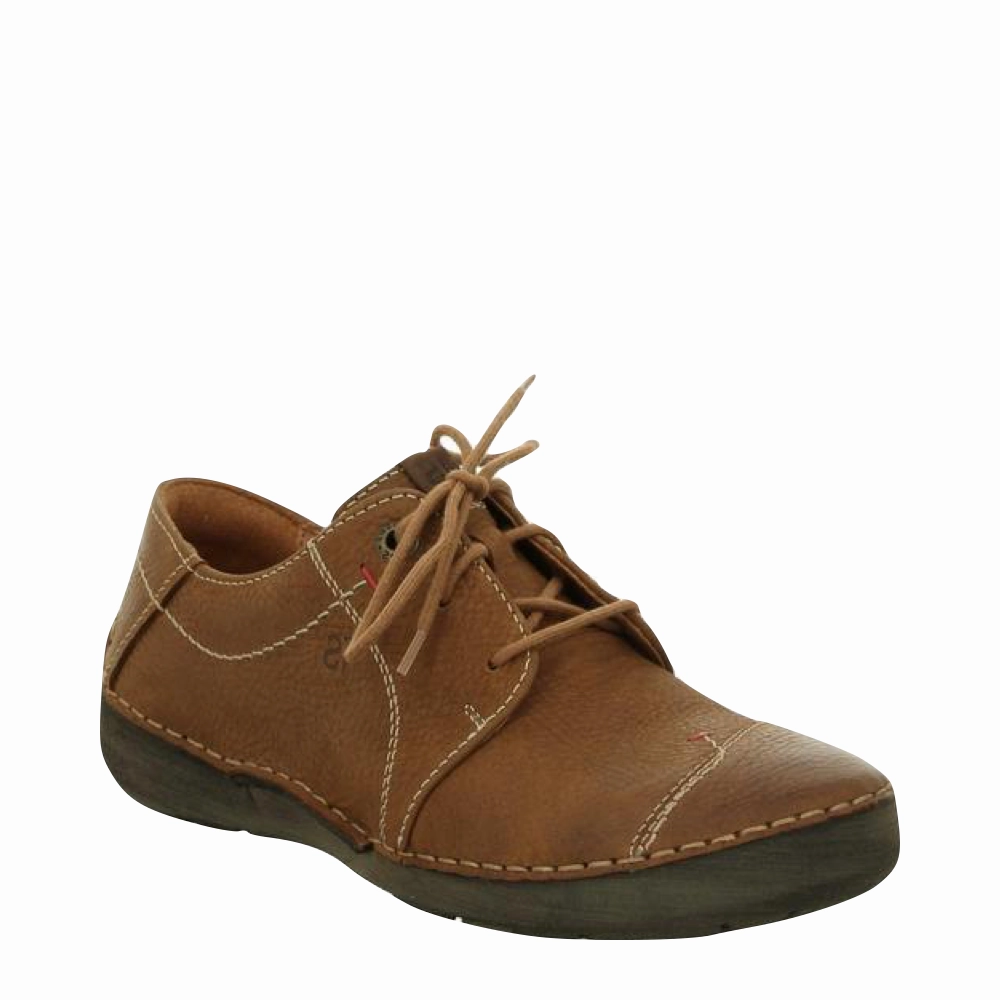 All Day Comfort Ready Step Josef Seibel Women's Fergey Nubuck Leather Lace in Castagne Brown