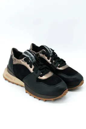 Impact Resistant Foam Luxurious design Women's Ruffle Sneaker In Black