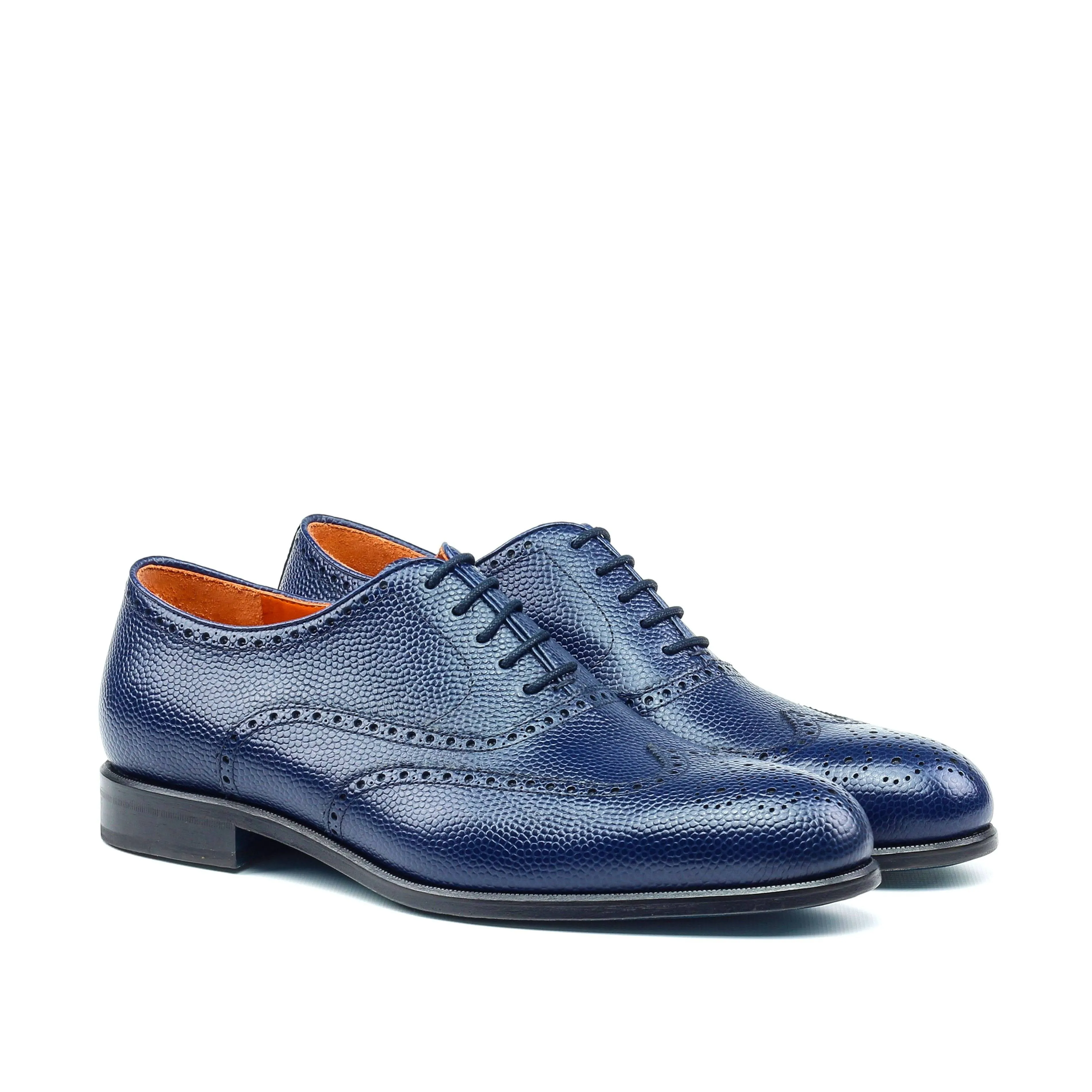 Stable Fit Presentation Ready Zurigo - Handcrafted Blue Wingtip  brogue Oxford (big sizes)