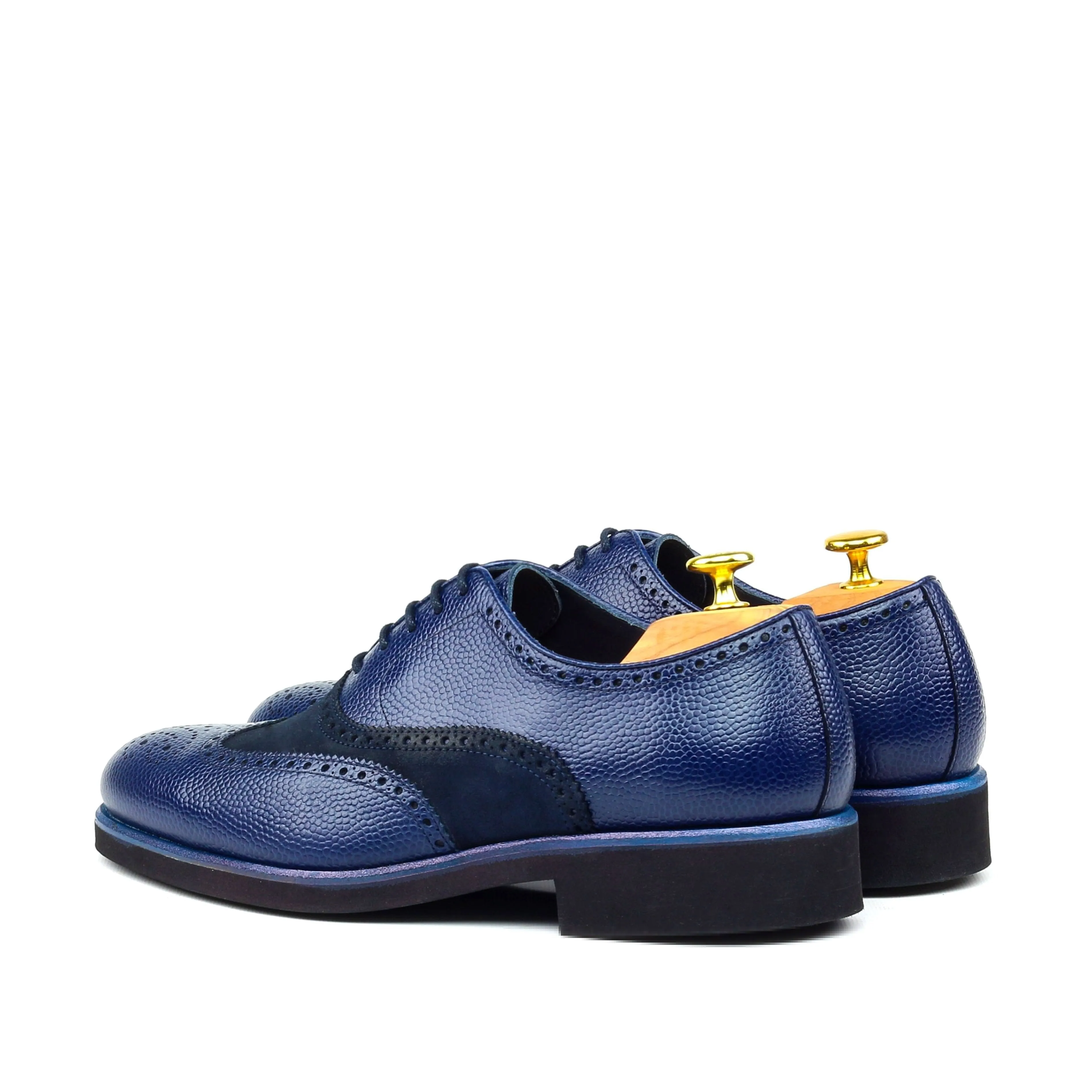 Work Look Classic Edge Client Meeting Zurigo - Handcrafted Blue Wingtip  brogue Oxford (big sizes)