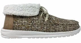 Balanced Zone Comfortable Fitment Women's Marsha Sherpa Lined Casual Shoe In Tan