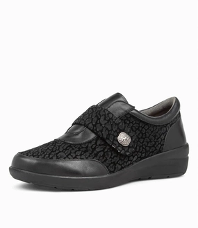 Women's Nicky Leather Sneakers In Black Leopard Multi Heat Sealed Seams
