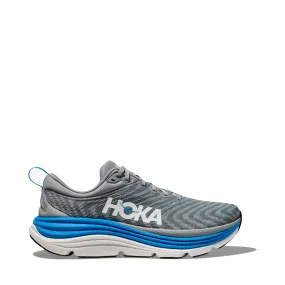 Hoka Men's Gaviota 5 Sneaker in Limestone/Diva Blue Shock Absorb LightweightUpper