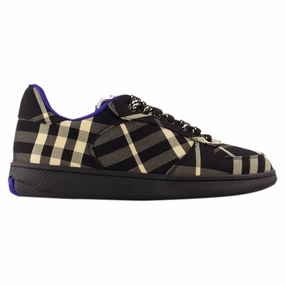 Terrace Sneakers - Burberry - Synthetic - Black Shock Dispersing Hexagons Zip Up Design