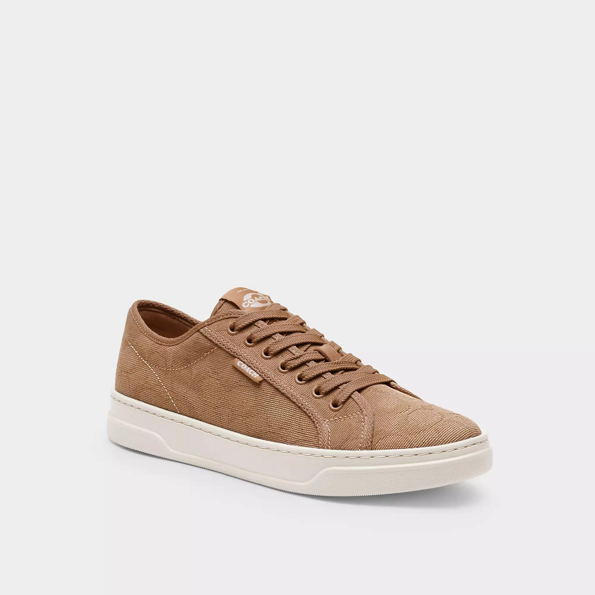 Non Slip Heel Grip Leather Coach Outlet Canvas Sneaker