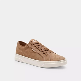 Non Slip Heel Grip Leather Coach Outlet Canvas Sneaker