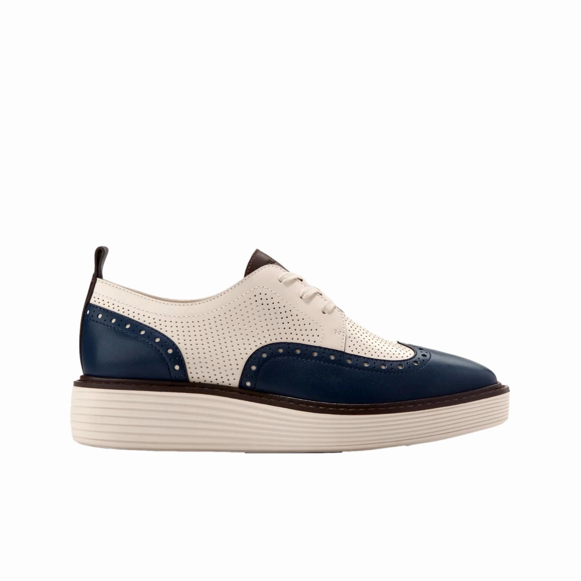 Cole Haan Originalgrand Platform Wing Tip Oxford Blue Wing Teal / Ivory  W30260 Women's Stylish Pick