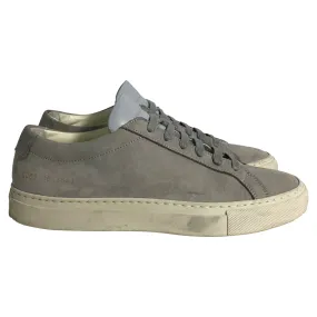 Classic Touch Common Projects Achilles Low Sneakers in Grey Suede