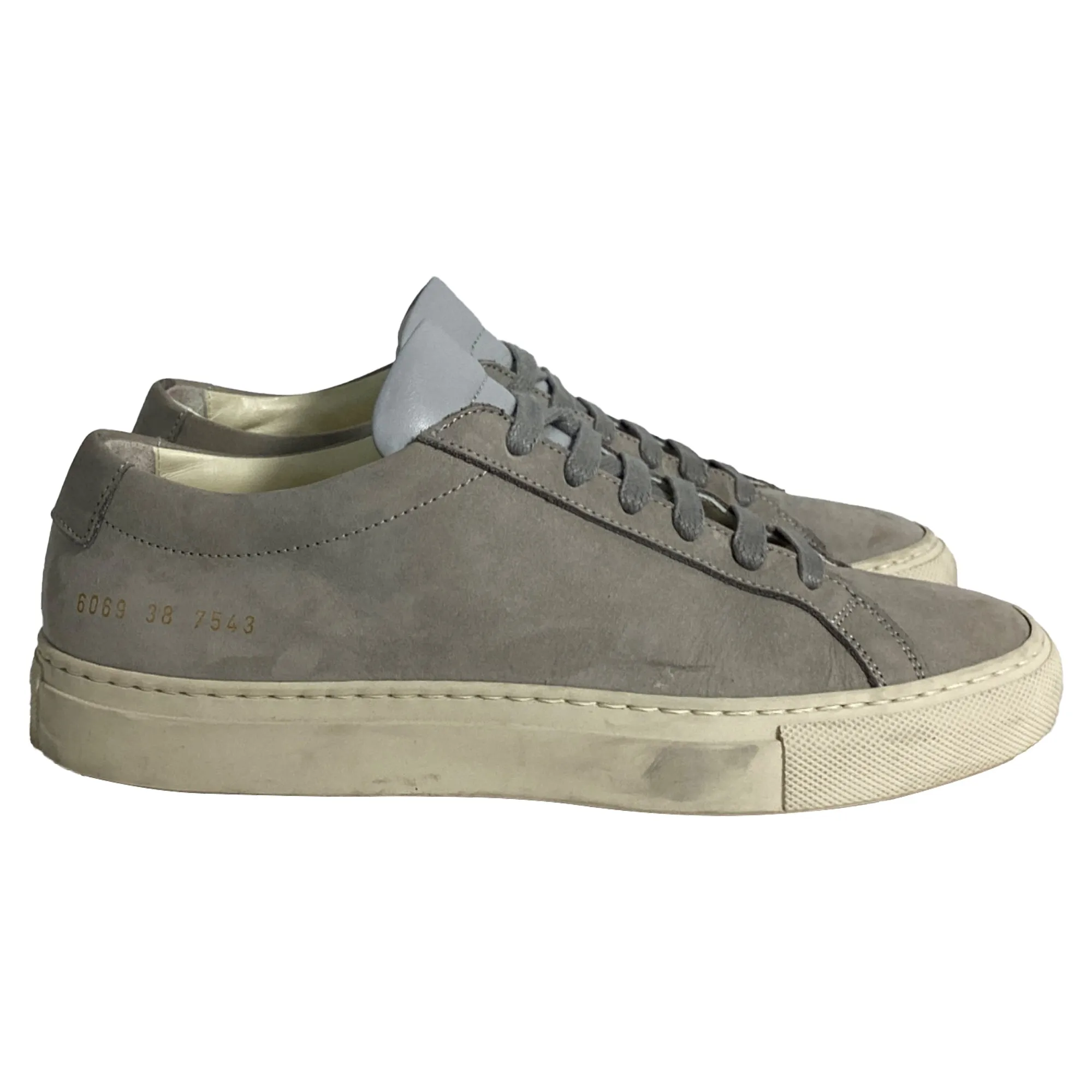 Classic Touch Common Projects Achilles Low Sneakers in Grey Suede