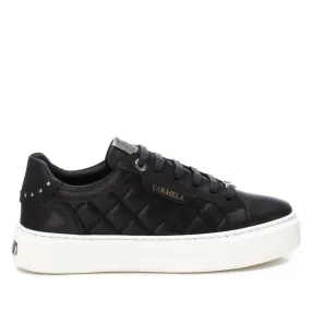 Women's Leather Trainer Sneakers In Black Training Soft Grip